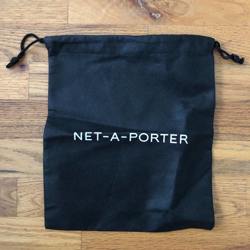 Net A Porter Drawstring Dust Bag 9.5" x 11.5" Black